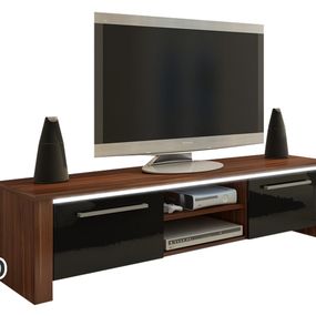 TV stolík/skrinka Helix (slivka + lesk čierny)