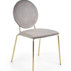 Halmar K363 stolička, čalúnenie -  šedá, nohy - zlatá