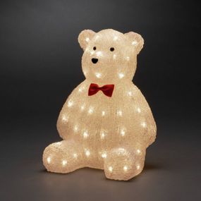 Konstsmide Christmas Dekoračná LED figúrka Teddybär číra IP44 38 cm, akryl, 0.03W, L: 30 cm, K: 38cm