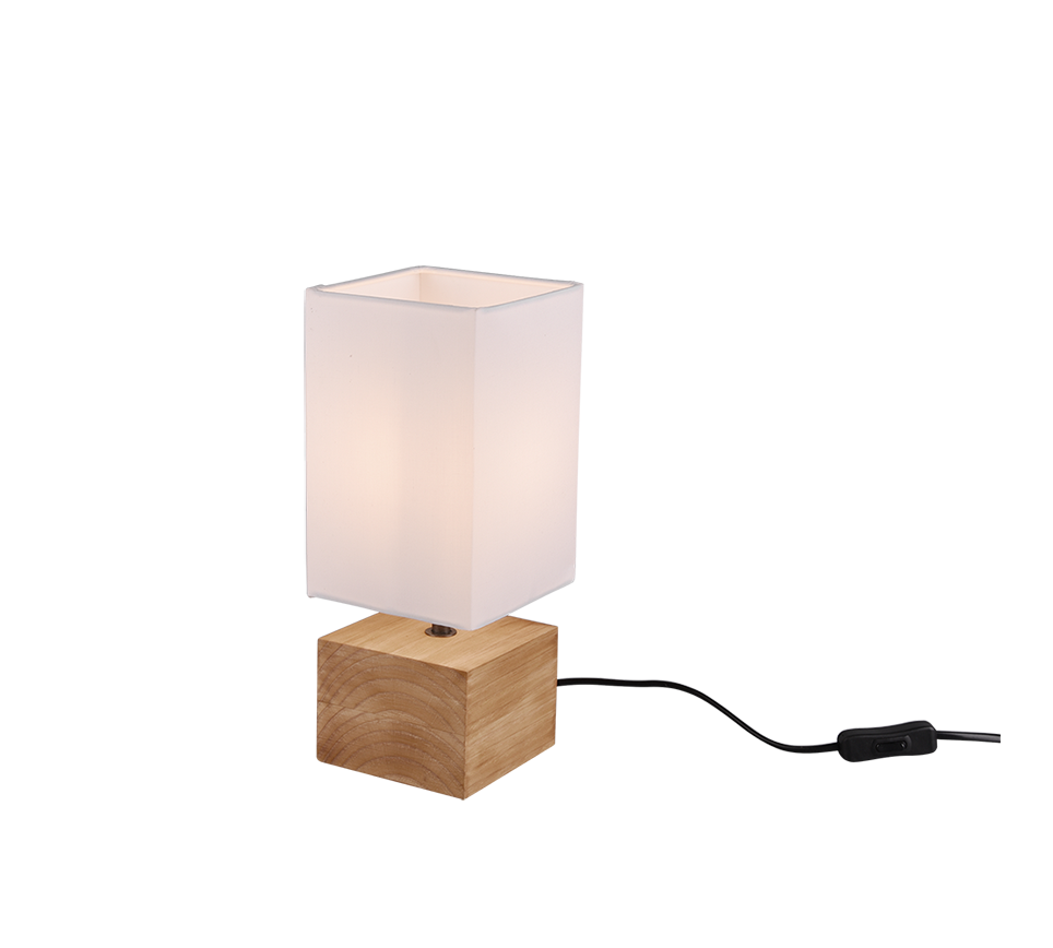 TRIO R50171030 WOODY stolná lampička 1xE14 drevo, biela