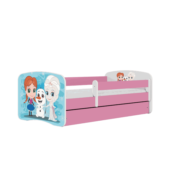 Letoss Detská posteľ BABY DREAMS 160/80 - Ľadové kráľovstvo Biela S matracom S uložným priestorom