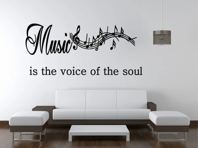 DomTextilu Nálepka na stenu nápis MUSIC IS THE VOICE OF THE SOUL 50 x 100 cm