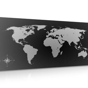 Obraz na korku mapa sveta v odtieňoch sivej - 120x60