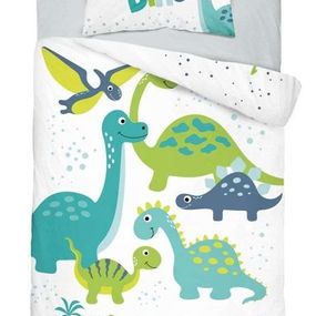 Bambusové obliečky do postieľky Dinosaurus green 100x135/40x60