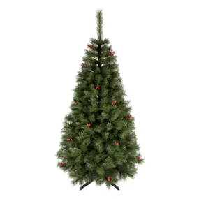 DomTextilu Luxusný umelý vianočný stromček borovica zdobená jarabinou 220 m 47457