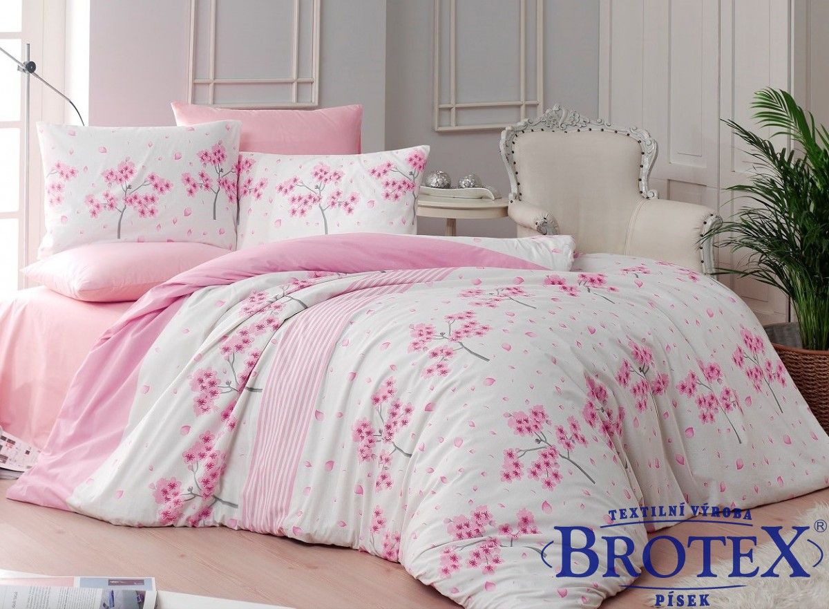 Brotex bavlnené obliečky Viola Pink 200x220/2x70x90cm