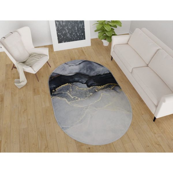 Čierno-biely umývateľný koberec 80x120 cm – Vitaus