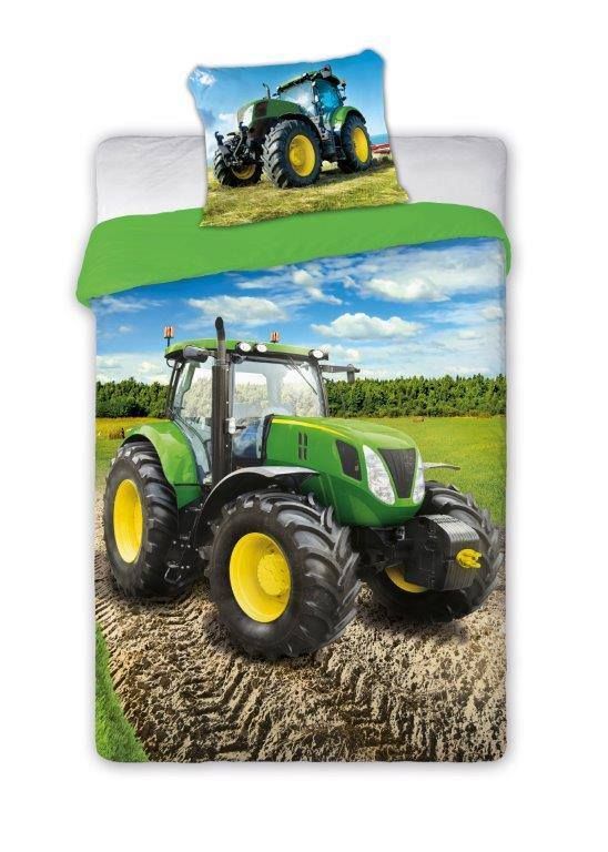 Carbotex, Detské obliečky 140x200 TRAKTOR zelený