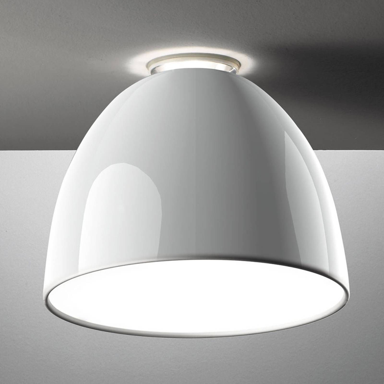 Artemide Nur Mini Gloss stropné svietidlo, biela, Obývacia izba / jedáleň, hliník, polykarbonát, E27, 150W, K: 28cm