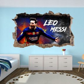 DomTextilu Nálepka na stenu 3D Lionel Messi 47x77 cm