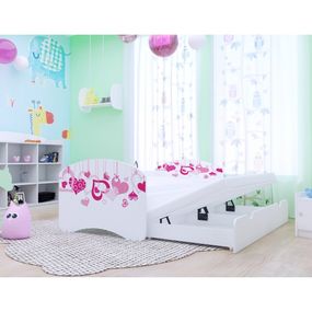 Detská posteľ pre DVA (s výsuvným lôžkom) 160x80 cm - FALL IN LOVE