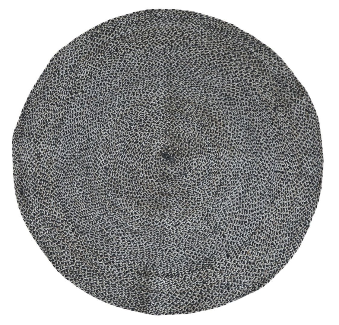 Prírodne - čierny okrúhly jutový koberec Bruno - Ø 120 cm