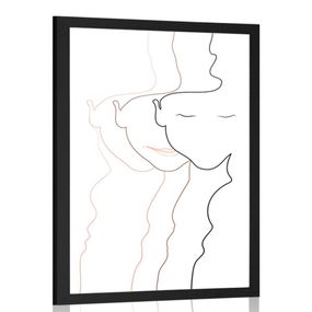 Plagát obrysy ženskej tváre - 30x45 black