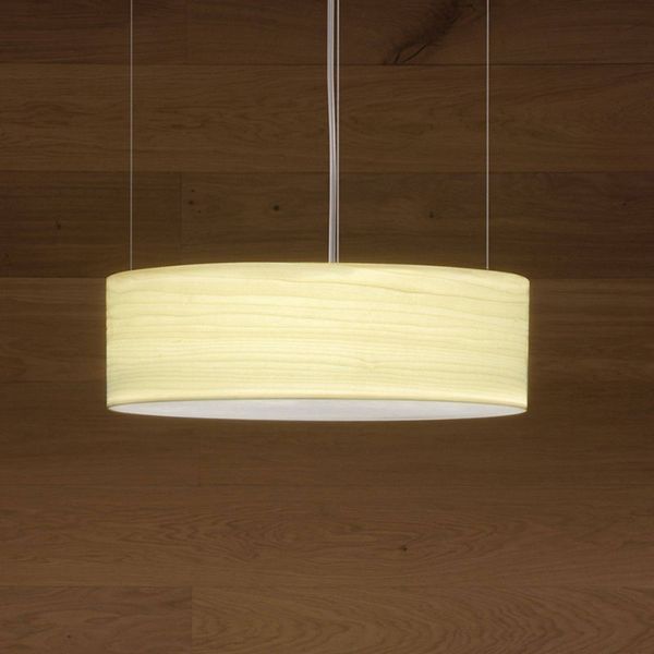 LZF LamPS Gea Slim závesné LED Casambi-App slonovina, Obývacia izba / jedáleň, drevená dyha, plast, kov, 25W, K: 15cm