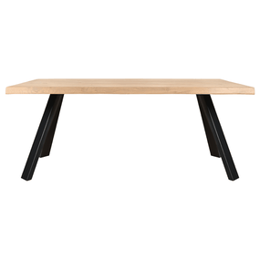 Sconto Jedálenský stôl AMAYA LN dub/kov, šírka 220 cm, prírodná hrana