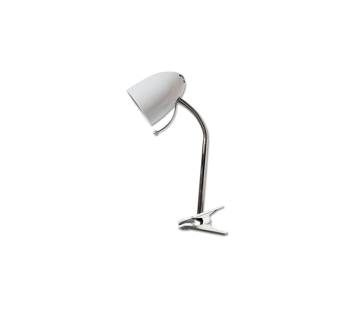 Aigostar -  Stolná lampa s klipom 1xE27/11W/230V biela/chróm