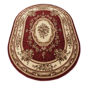 DomTextilu Exkluzívny oválny koberec v červenej farbe 38623-181339