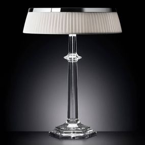 FLOS Bon Jour Versailles stolná LED lampa chróm, Obývacia izba / jedáleň, PMMA, textil, polymetylmetakrylátový vstrekovaný odliatok, 13W, K: 42.3cm