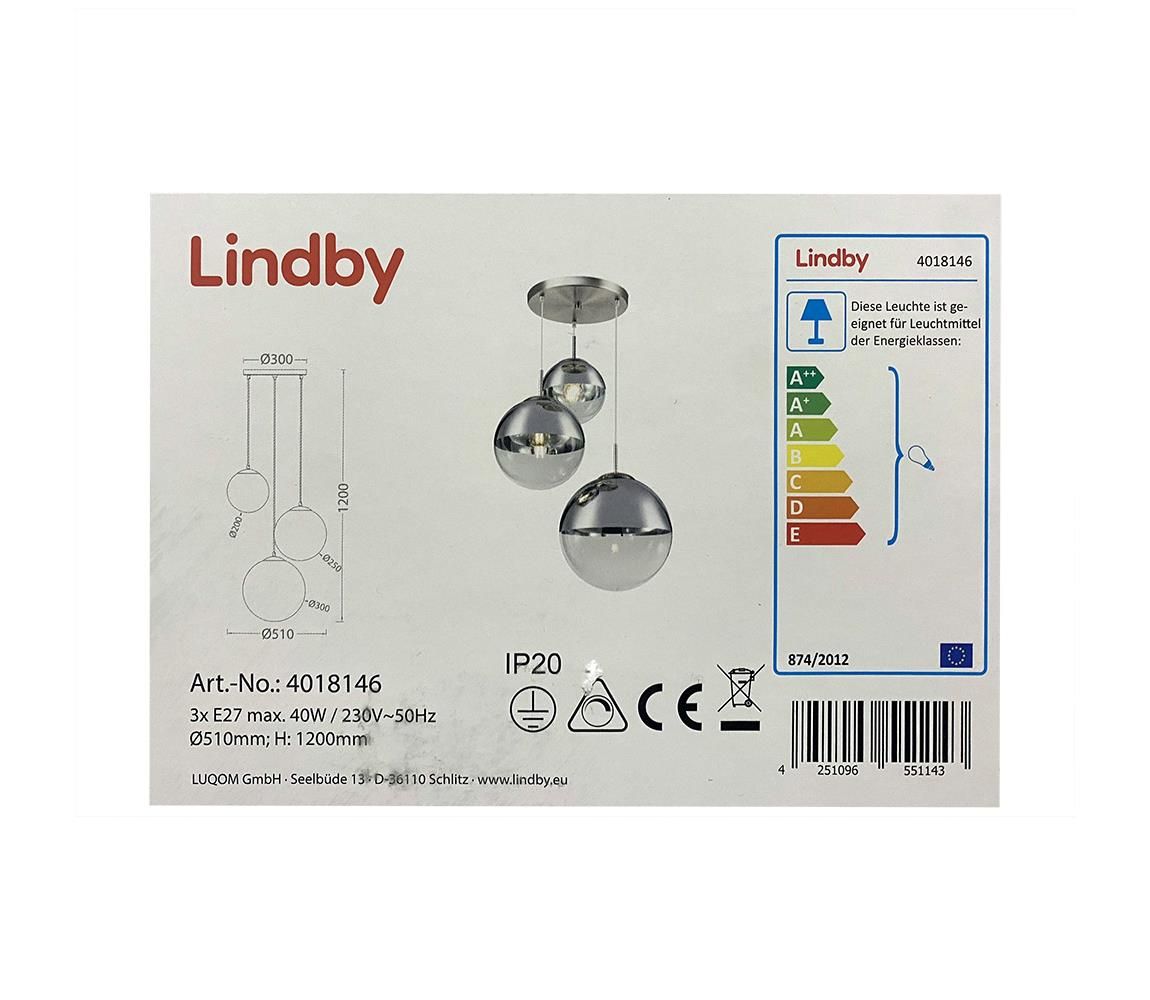 Lindby - Luster na lanku RAVENA 3xE27/40W/230V