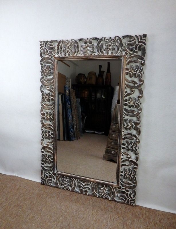 Zrkadlo DREAM hnedá tmavá, 120x80 cm, exotické drevo, ručná práca