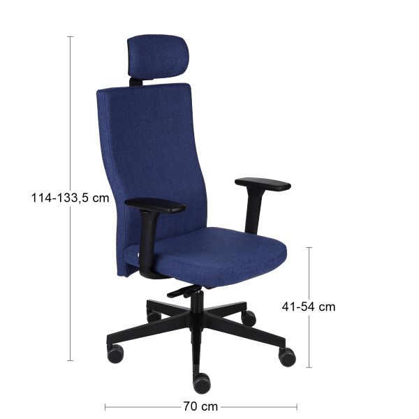 Kancelárska stolička s podrúčkami Timi Plus HD - tmavomodrá / čierna