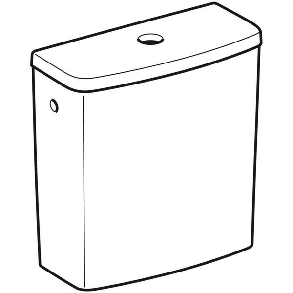 Geberit Selnova Square - Splachovacia nádržka na WC misu, bočný prívod vody, biela 500.267.01.1