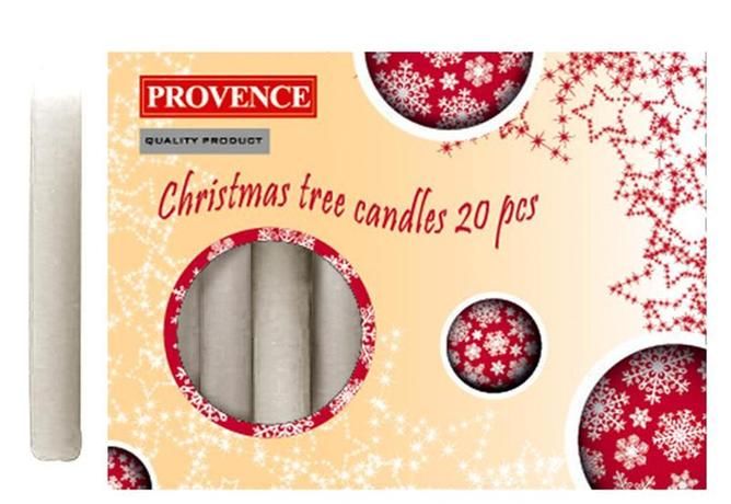 Provence Vianočná sviečka 10cm PROVENCE 20ks biela