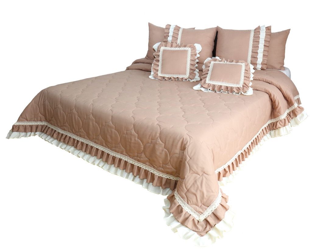 DomTextilu Vintage staroružový prehoz na posteľ v romantickom štýle Šírka: 220 cm | Dĺžka: 240 cm 27651-153255