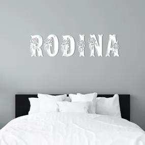 Drevená nálepka na stenu - Rodina