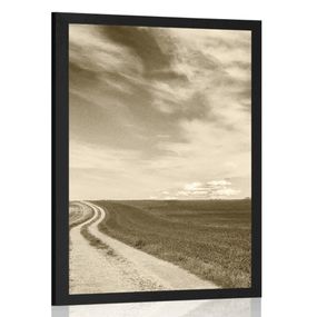 Plagát čarokrásna krajina v sépiovom prevedení - 40x60 black