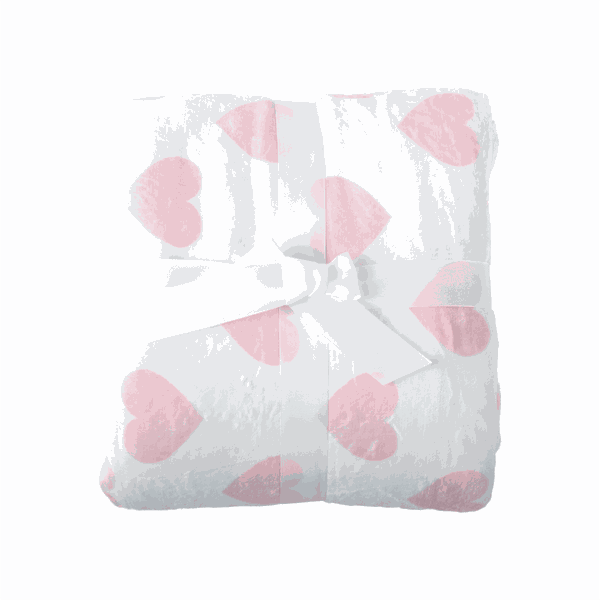 Obojstranná baránková deka, vzor srdce, 150x200, DALIS