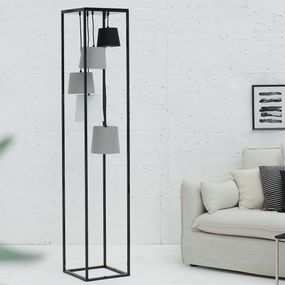 Dizajnová stojanová lampa Shadow II čierno-sivá
