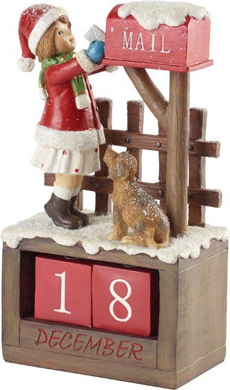 Villeroy & Boch Winter Collage Accessoires adventný kalendár, dievčatko pri schránke, 22,5 cm 35-9391-0067