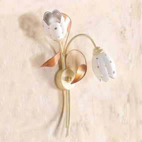 Ceramiche Kvetinové nástenné svietidlo TULIPANO 2-pl., Obývacia izba / jedáleň, keramika, kov, E14, 40W, K: 50cm