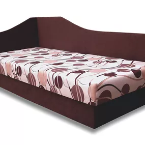 Jednolôžková posteľ (váľanda) 80 cm Lux 87 (Tmavohnedá 40 + Ikarus 20) (L)