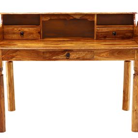 Písací stôl Jali 130x100x70 z indického masívu palisander - Natural