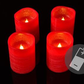 Dekoratívna sada - 4 adventné LED sviečky, červené