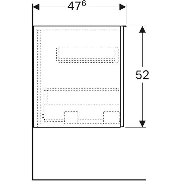 Geberit Acanto - Bočná skrinka 450x520 mm so zásuvkou, lávová 500.618.JK.2