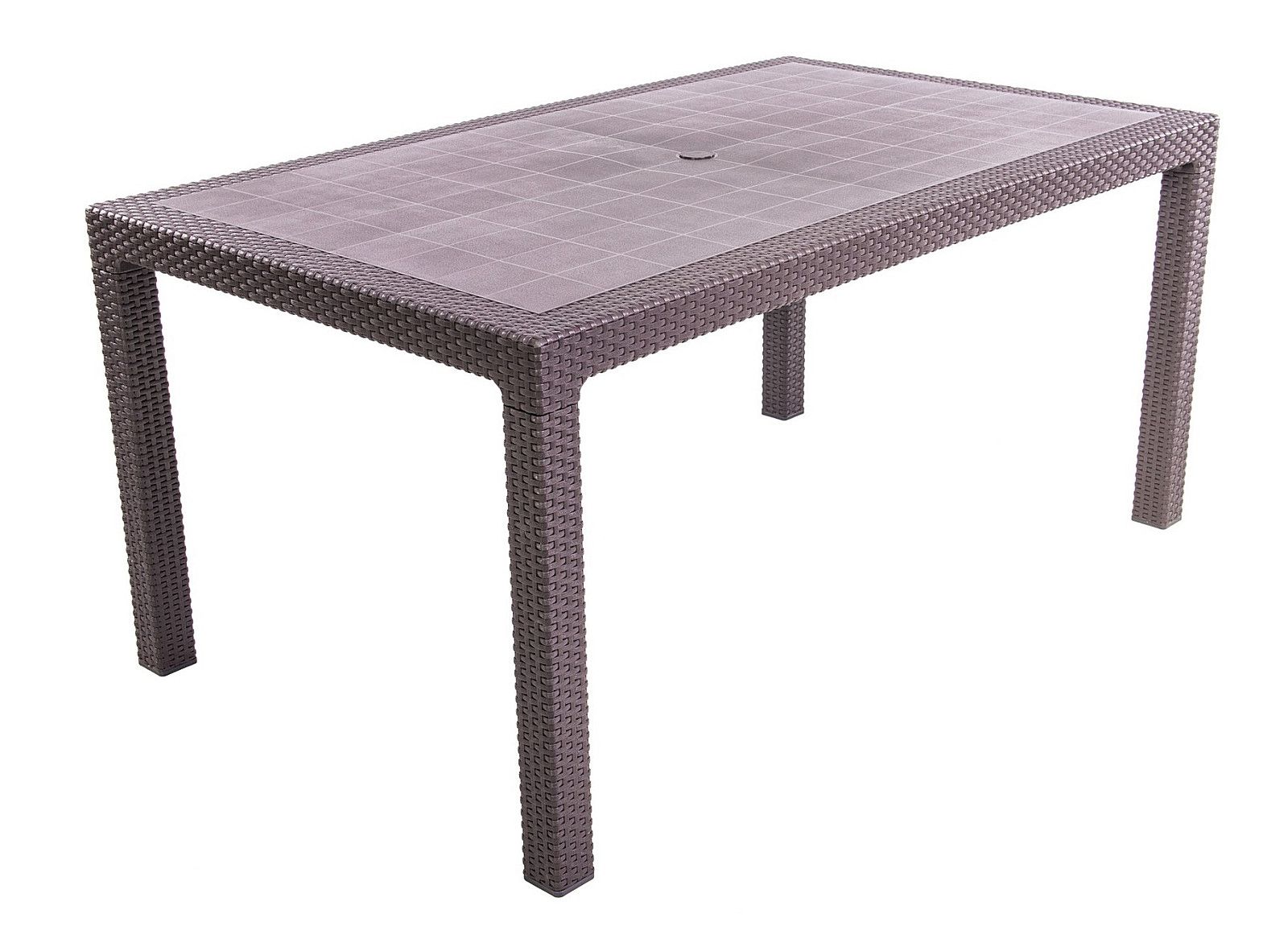 DEOKORK Záhradný stôl z umelého ratanu MANHATTAN 161x95 cm (hnedý)