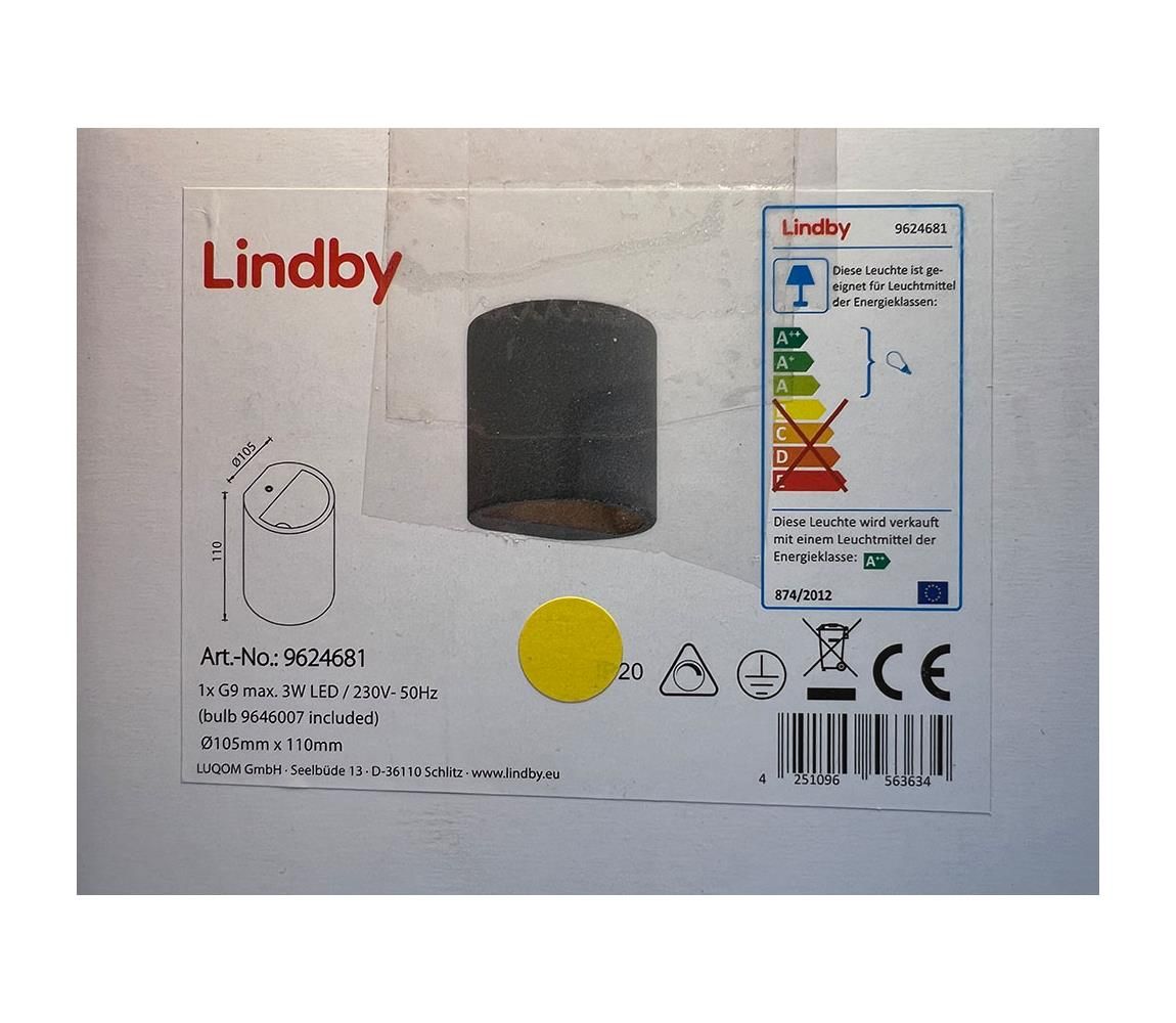 Lindby - LED Nástenné svietidlo EDVIN 1xG9/3W/230V