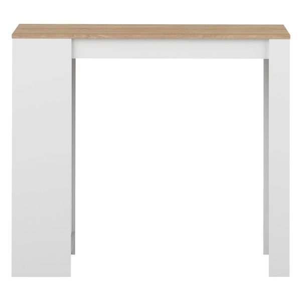 Biely barový stôl s doskou v dekore duba 115x50 cm Aravis - TemaHome