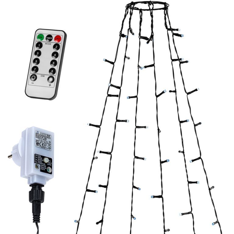 VOLTRONIC Svetelná reťaz v tvare kužeľa 192 LED, stud. biela