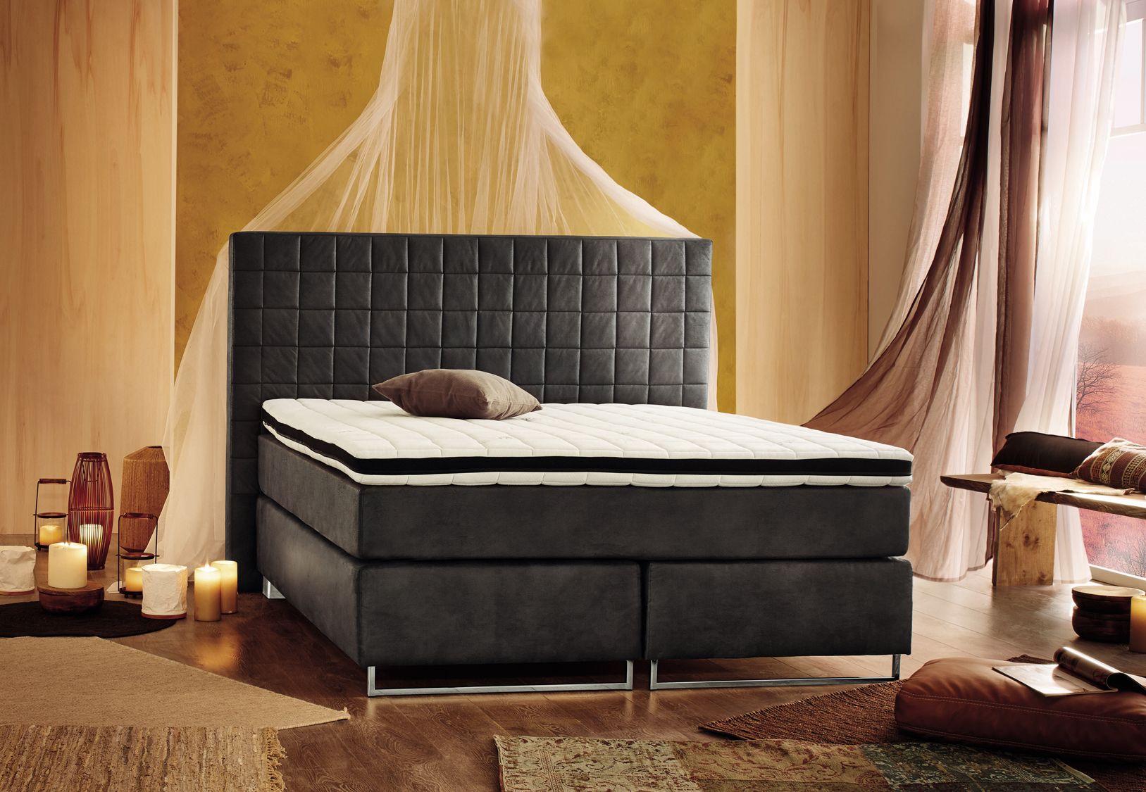 Manželská posteľ Boxspring 180 cm Lux (s matracmi)