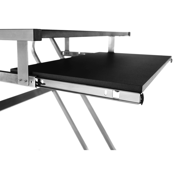 PC stôl, čierna/strieborná, JOFRY
