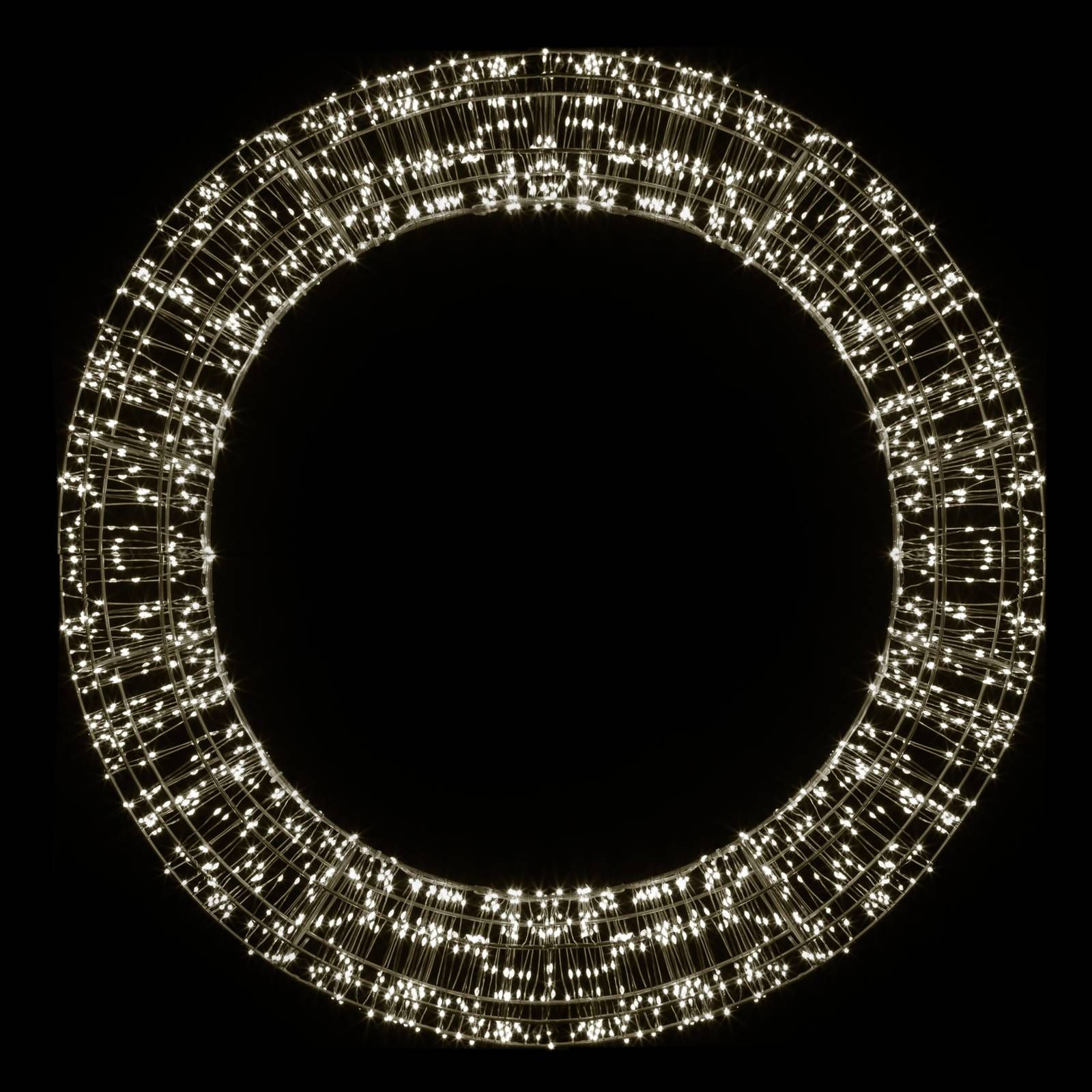 Christmas United Vianočný LED veniec, čierna, 2000 diód LED, Ø 75cm, drôt