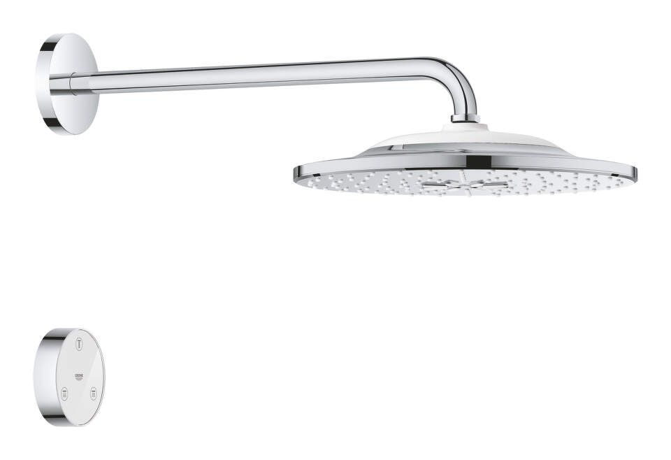 Grohe Rainshower SmartConnect - Hlavová sprcha 310 9,5 l/min s ramenom a diaľkovým ovládaním, 2 prúdy, chróm 26640000