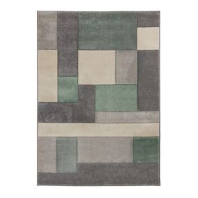 Flair Rugs koberce Kusový koberec Hand Carved Cosmos Mint / Grey / Cream - 80x150 cm