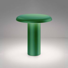 Artemide Takku stolová LED lampa s batériou zelená, Obývacia izba / jedáleň, kov, 2.5W, K: 19cm