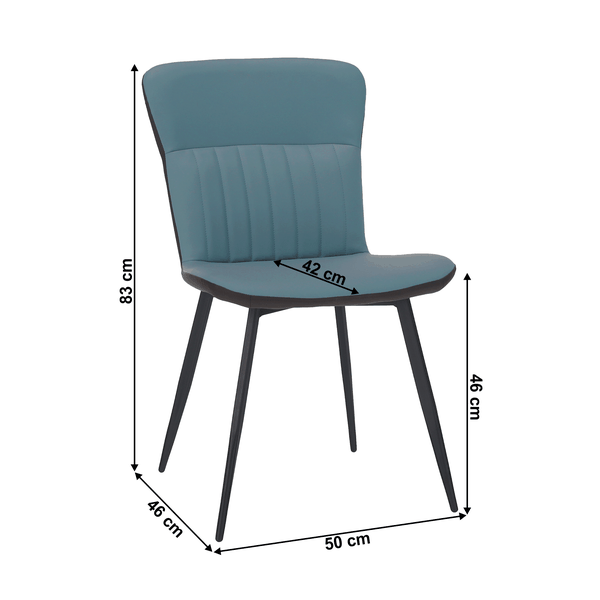 Jedálenská stolička, ekokoža, modrá/hnedá, KLARISA