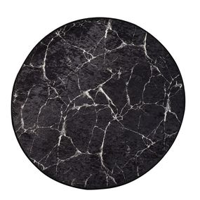 Okrúhly koberec Black Marble 140 cm čierny